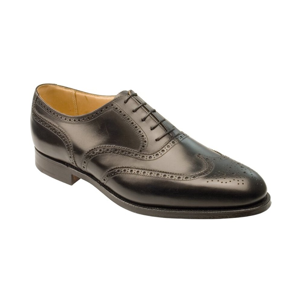 The Albemarle full brogue in black calf, in profile.